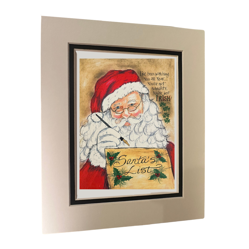 Matted Santa's List Print