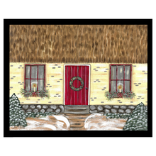 Load image into Gallery viewer, 20x16 Framed Candle in the Window Cottage Print
