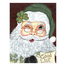 Load image into Gallery viewer, Irish Santa's Good List Print Christmas Protrait Card
