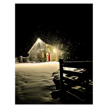 Load image into Gallery viewer, A Snowy Cottage Night Christmas Protrait Card
