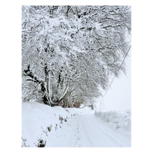Load image into Gallery viewer, Snowy Country Irish Road Christmas Protrait Card
