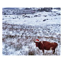 Load image into Gallery viewer, Santa Cow Christmas Landscape Card
