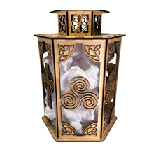 Load image into Gallery viewer, Celtic Wooden Lantern with Lighted Angel Statue
