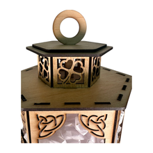 Load image into Gallery viewer, Celtic Wooden Lantern with Lighted Angel Statue
