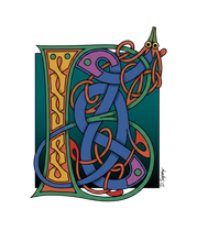 Load image into Gallery viewer, Celtic Letter Sticker

